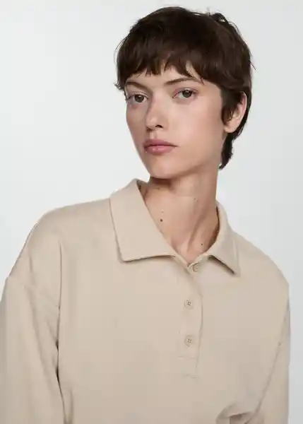 Sudadera Nique Beige Talla M Mujer Mango