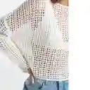 Saco Tejido Macrame Crudo Puro Claro Mujer Talla S Naf Naf