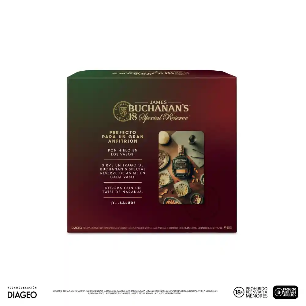 Buchanans Whisky 18 Años + Buchanans Vaso