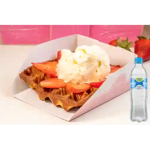 Waffle de Nutella,Helado&1 Fruta +Brisa S/gas 600ML