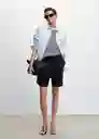Bermuda Paco Negro Talla M Mujer Mango