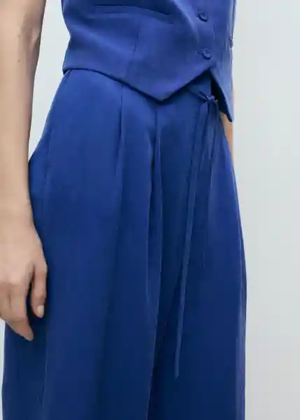 Pantalón Bonnie Azul Talla 40 Mujer Mango