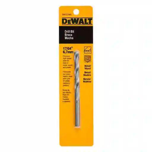 Dewalt Broca Acero Rápido Metal Madera 17/64 DW131764C