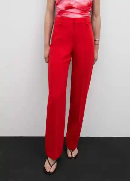 Pantalón Maca Rojo Talla 42 Mujer Mango