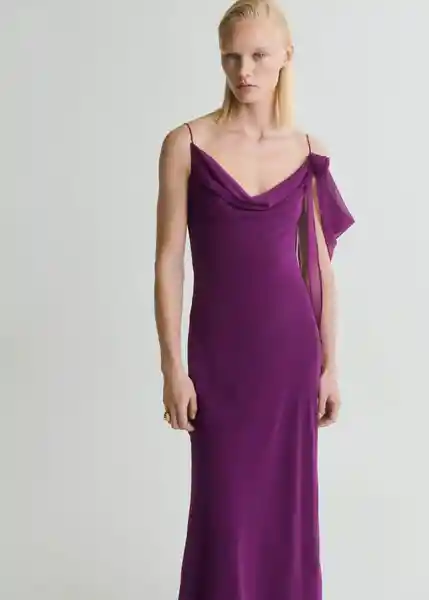 Vestido Lotus Morado Talla S Mujer Mango