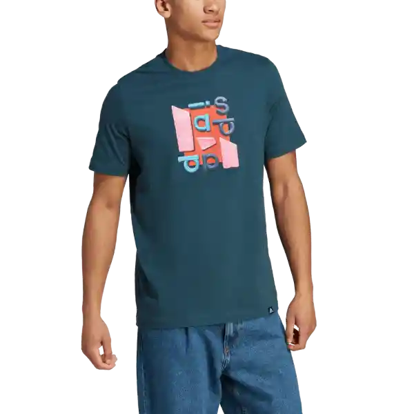 Adidas Camiseta Pr 2Tone Manga Corta Hombre Verde Talla L