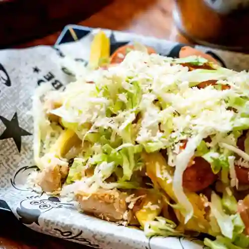 Salchipapa Especial Pollo Árabe