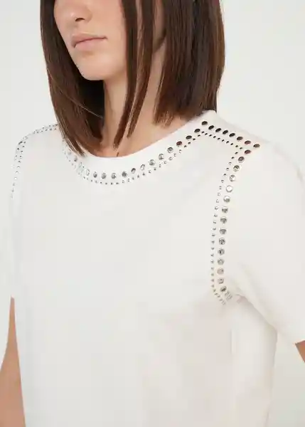 Camiseta Mujer Crudo Puro Claro Talla M 409G060 Naf Naf