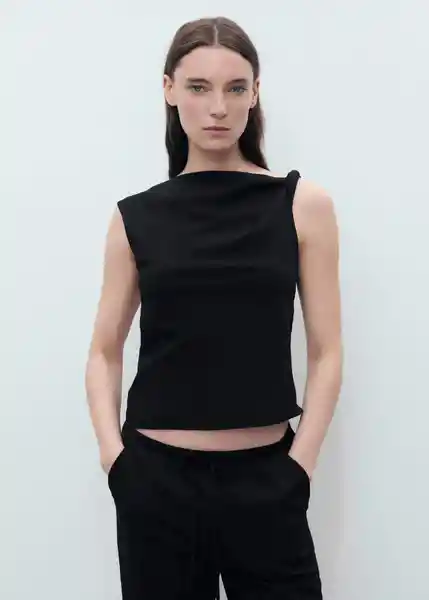 Top Riga Negro Talla M Mujer Mango