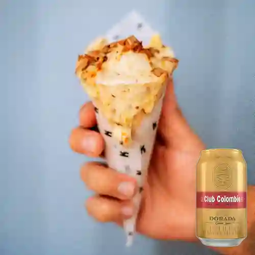 Combo Portobello 3 Quesos + Club col. Dorada Lta 330ml