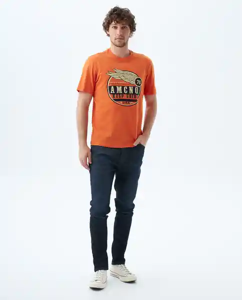 Camiseta Hombre Naranjado Talla L 849F001 Americanino