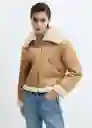 Chaqueta Splash Beige Talla L Mujer Mango