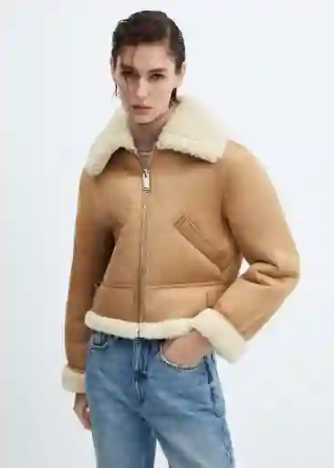Chaqueta Splash Beige Talla L Mujer Mango