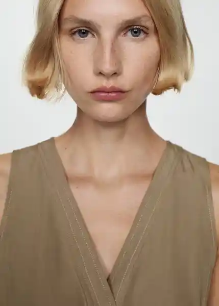 Enterizo Mono Lemon Khaki Talla S Mujer Mango