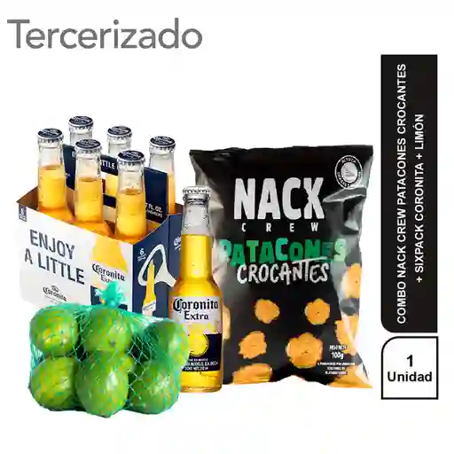 Combo Nack Crew Patacones Crocantes + Sixpack Coronita + Limón