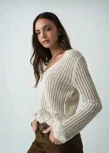 Saco Tejido Mujer Blanco Ponche Claro Talla M 582G089 Naf Naf
