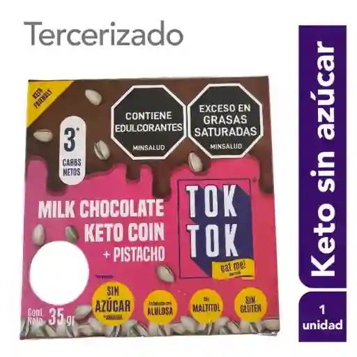Tok Tok Chocolatina Keto + Pistacho Sin Azúcar