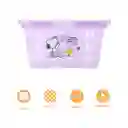 Organizador de Plástico Mini Cesta Snoopy Color Morado Miniso