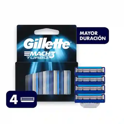 Repuestos de Afeitar Gillette Mach3 Turbo 4 uds