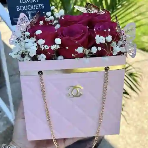 Cartera de Flores Tipo Chanel