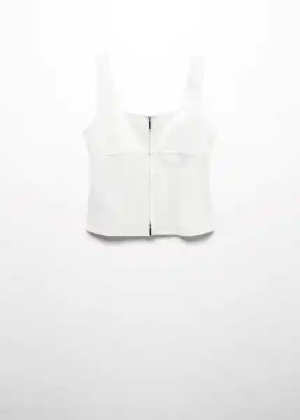 Top Pam Blanco Talla Xs Mujer Mango