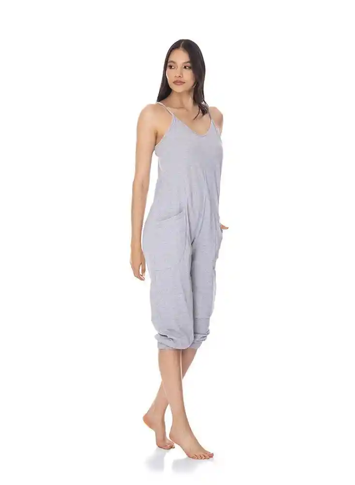 St Even Pijama Enterizo Con Bolsillos Gris 17329