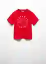 Camiseta Strong Niños Rojo Talla 8 Mango