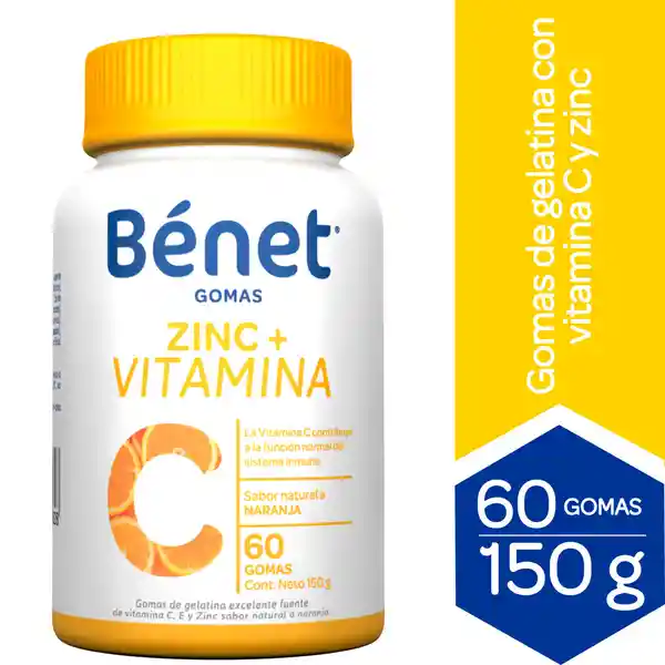  Vitamina C  Bénet  Gomas De+ Zinc 