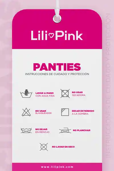 Lili Pink Panty Hipster Negro Marfil Turquesa T. L Ref.345