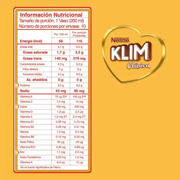 Leche en Polvo Klim Clásica 240 g