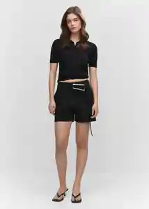 Short Malu5-h Negro Talla 34 Mujer Mango