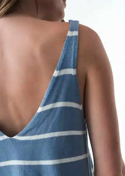 Vestido Mujer Azul Colonia Medio Talla L 473G036 Naf Naf