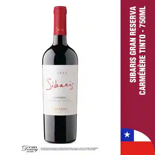 Sibaris Vino Tinto Reserva Carménère Gran Reserva