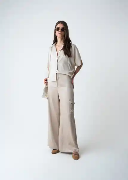 Camisa Yerai Mujer Crudo Abedul Claro Talla M 513G393 Naf Naf