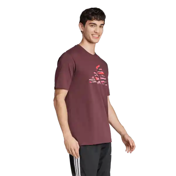 Adidas Camiseta C Camo Logo T Manga Corta Hombre Rojo Talla L