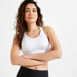 Domyos Top Deportivo Soporte Alto Mujer Blanco Talla L 900