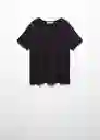 Camiseta Vispi Negro Talla M Mujer Mango