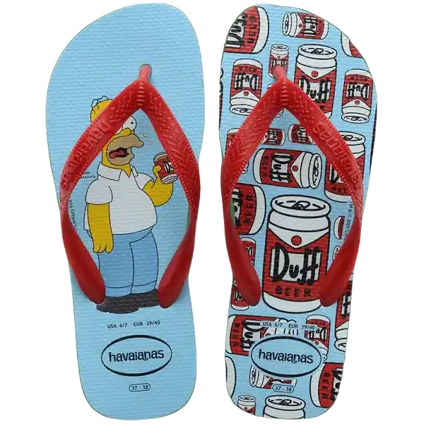 Sandalias Simpsons Azul Agua Talla 46 4137889 Havaianas