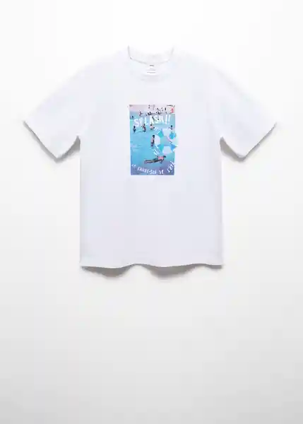 Camiseta Splash Blanco Talla XL Hombre Mango