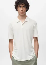 Camiseta Polo Amberes Blanco Talla M Hombre Mango