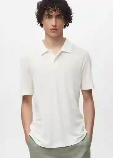 Camiseta Polo Amberes Blanco Talla M Hombre Mango