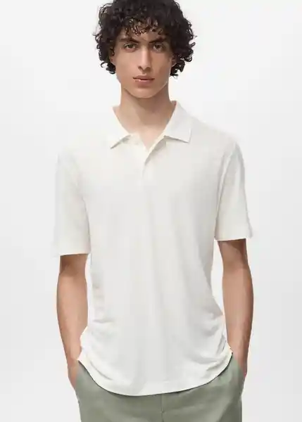 Camiseta Polo Amberes Blanco Talla M Hombre Mango