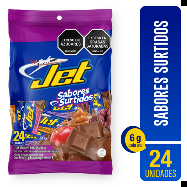 Jet Chocolate con Leche Sabores Surtidos 144 g