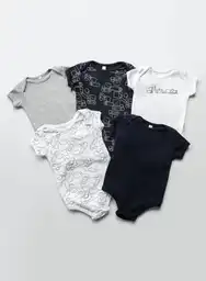Body Manga Corta Nino X 5 3/6 Meses - Azul Oscu
