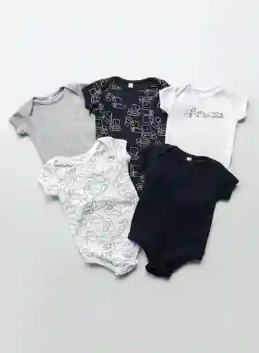 Body Manga Corta Nino X 5 3/6 Meses - Azul Oscu