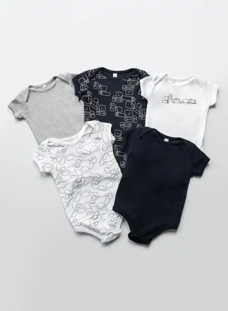 Body Manga Corta Nino X 5 3/6 Meses - Azul Oscu