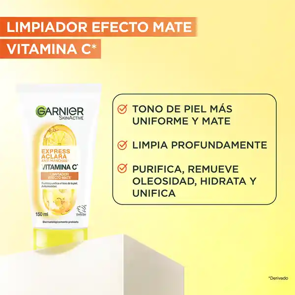 Garnier Express Aclara Anti Manchas Limpiador Efecto Mate
