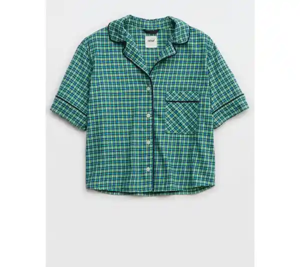 Camisa de Pijama Aerie Verde Talla X-Small American Eagle