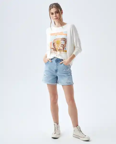  Camiseta Mujer Crudo Talla S 602E006 AMERICANINO 
