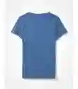 Camiseta Mujer en Color Azul Talla X-SMALL American Eagle